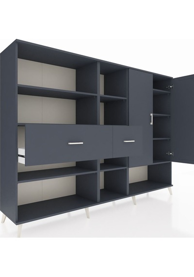Hyperion Dolap 10 Raflı 2 Çekmeceli 2 Kapaklı 220x44x163 Antrasit Antrasit-antrasit Hyperion Dolap 10 Raflı 2 Çekmeceli 2 Kapaklı 220x44x163 Antrasit Antrasit-antrasit