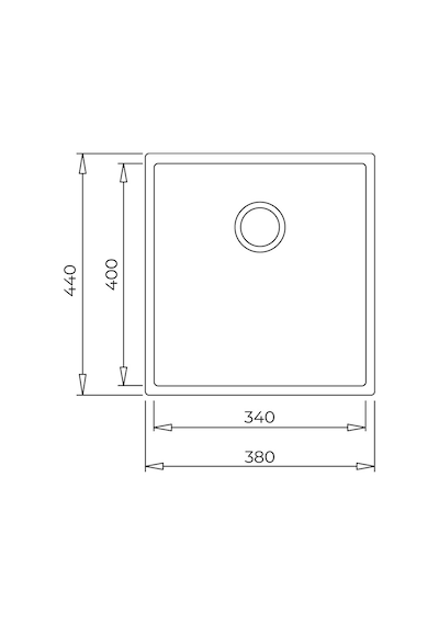 Teka Square 34.40 Tg Tek Hazneli Tezgahaltı Tegranite Eviye - Parlak Krem - 115230033