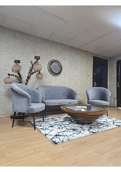 Zafir Teddy Takım Siyah Boyalı Sivriltme Ayak Çay Seti Koltuk - Berjer , Balkon, Salon, Ofis Gri Zafir Teddy Takım Siyah Boyalı Sivriltme Ayak Çay Seti Koltuk - Berjer , Balkon, Salon, Ofis Gri