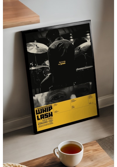 Whiplash Siyah Ahşap Çerçeveli Poster, Dekoratif Film Duvar Tablosu