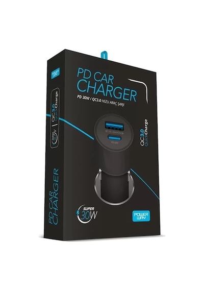 Cc34 30w Pd + Qc 3.0 Çift Çıkışlı Metal Araç Çakmaklık Hızlı Şarj Aleti