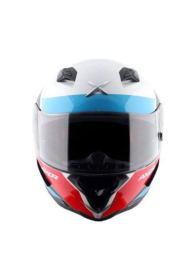 Axor Hunter Turbo Ece 22.06 Kapalı Kask Beyaz - Kırmızı - Mavi