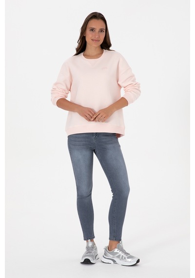 U.S. Polo Assn. Kadın Açık Pembe Şardonlu Bisiklet Yaka Basic Sweatshırt 50313586-VR078