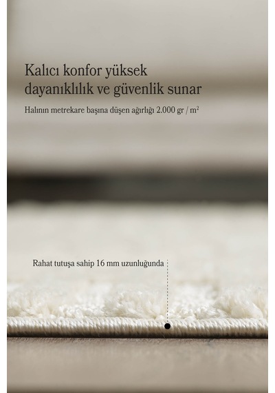 Modern Desen Özel Kesim Halı Salon Halısı Mutfak Halısı Yolluk Krem Halı Kolay Temizlenebilir Halı Krem