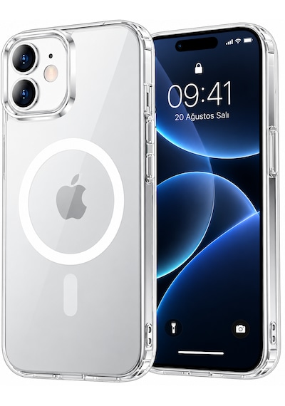 İphone 12/12 Pro Şeffaf Magsafe Uyumlu Kılıf Darbeye Dayanıklı Şeffaf Telefon Kılıfı Kamera Koruyucu İnce Ve Şık Tasarım Seffaf
