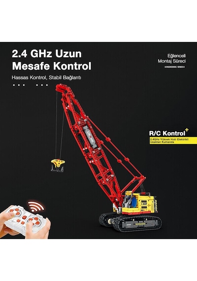 Reobrix Technic 22006 Paletli Vinç Crawler Crane Kumanda&motorlu Yaratıcı Yapı Blok Seti Building Blocks - 1322 Parça