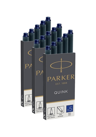 Parker 6x 1950384 Quink Dolma Kalem Için Yedek Kartuş, Uzun Kartu Çok Renkli