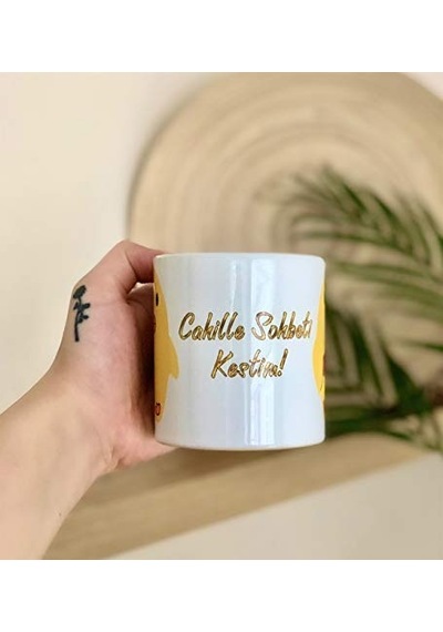 Sohbeti Kestim Siyah Kupa Bardak Kahve Kupası Kupa Bardak Genel