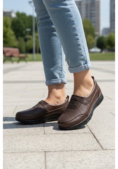 Dosa Shoes 972 Siyah Babet Anne Ayakkabısı-kahve Kahverengi