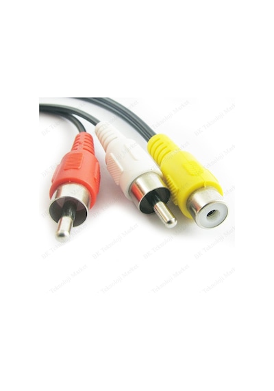 Rca Dişi - 2 Rca Erkek Ses Adaptörü Y Ayırıcı Kablo