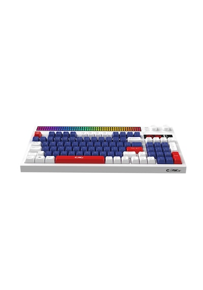 Spectrum K1 Fonksiyonel Çift Lcd Ekran & - Membran 94 Tuşlu Gaming Klavye Mavi-kırmızı