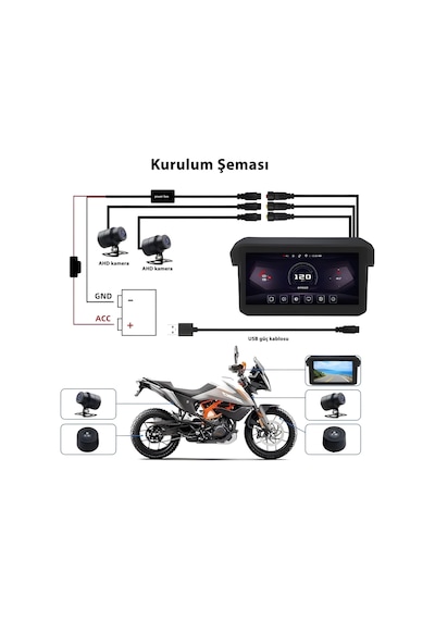 İdragon M11d 5" Su Geçirmez Motosiklet Carplay & Android Auto Ekranı - Lastik Basınç Sensörü
