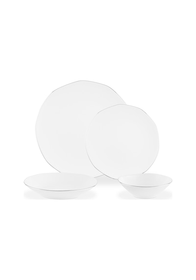 Madame Coco Collin 6 Kişilik 24 Parça Yemek Takımı - Beyaz/silver Çok Renkli