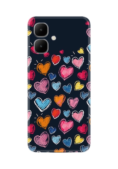 Infinix Smart 10 Kılıf Boutique Baskılı Resimli Boyama Kalpler Pcode -019