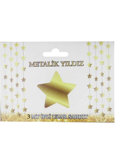 Süs Sarkıt Yıldız Metalize Parlak 24 Lü Set Altın +3