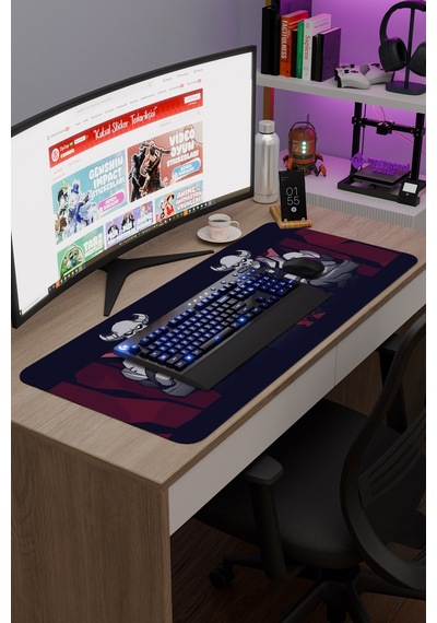 Helltaker Kaymaz Dikişli Kauçuk Oyuncu Mousepad V3 - 90x40 Xxl Gaming Mouse Pad Fare Altlığı