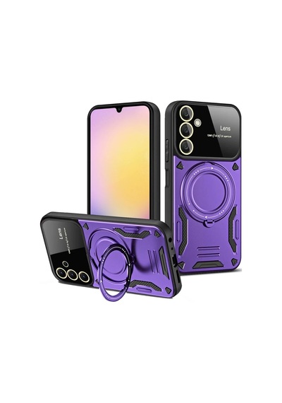 Samsung Galaxy A05s Uyumlu Kılıf Joy Lens Standlı Kapak - Mor