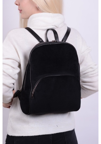 Housebags Kadife Siyah Kadın Sırt Çantası 157 Kadife Siyah