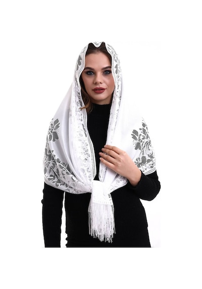 Narin Pamuk Tül Şal Beyaz 60x160