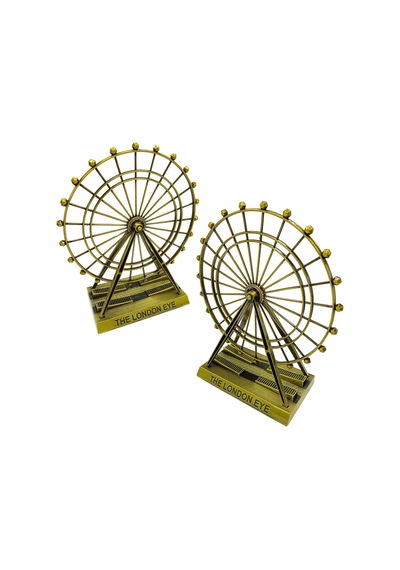 Vintage Metal İngiltere Dönme Dolap Xl 21cm Bronz London Eye Biblo No.1
