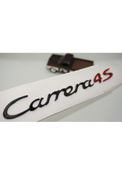 Dk Tuning Porsche Carrera 4s Bagaj Siyah Kırmızı Yazı Logo Amblem Bagaj Arma