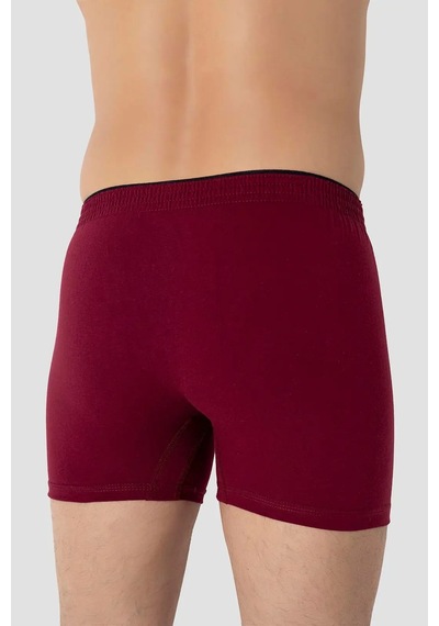 Terrien Premium 6'lı Paket Bordo Erkek Penye Havlu Bel Boxer %100 Pamuk Günlük İç Kıyafet