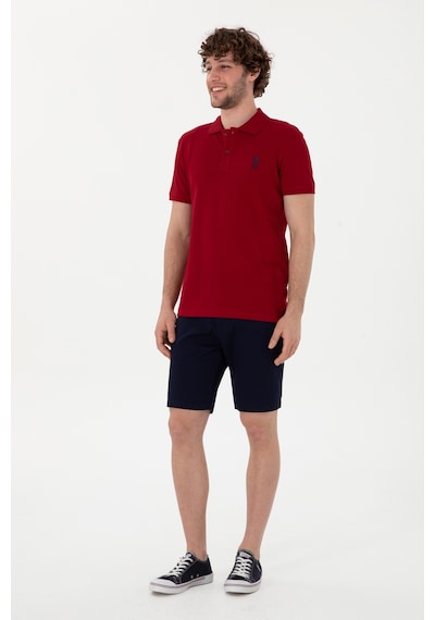 U.S. Polo Assn. Erkek Slim Fit Polo Yaka Bordo Basic Tişört 50298041-VR014