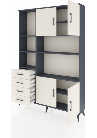 Arges Dolap 8 Raflı 4 Çekmeceli 4 Kapaklı 132x30x195 Antrasit-aytaşı/aytaşı Aytası/aytası Arges Dolap 8 Raflı 4 Çekmeceli 4 Kapaklı 132x30x195 Antrasit-aytaşı/aytaşı Aytası/aytası
