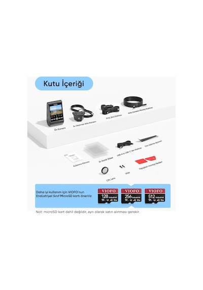Viofo A229 Ultra 2 Kameralı Ön Ve Arka Dış Su Geçirmez 4k+4k Sony Starvis 2 Sensörlü Dual Hdr Wi-fi 6 Gps'li Araç Kamerası