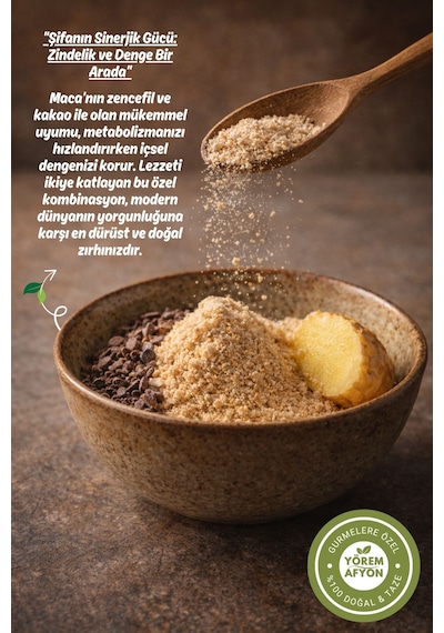Yörem Afyon And Dağlarının Süper Kahramanı 4500 Rakım Hakiki Peru Maca Maka Kökü Tozu Lepidium Meyenii 60g