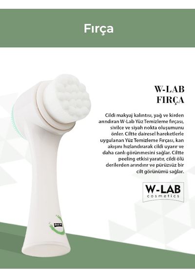 W-Lab Cosmetics Yüz Temizleme Fırçası Beyaz