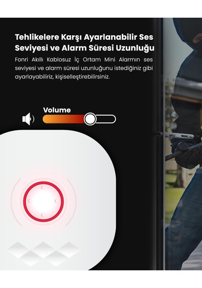 Akıllı Pratik Alarm Seti Akıllı Alarm, Akıllı Kapı Pencere Sensörü, Kumanda, Yüksek Sesli, 2 Yıl , Uz
