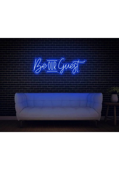 Be Our Guest Yazılı Neon Tabela Mavi