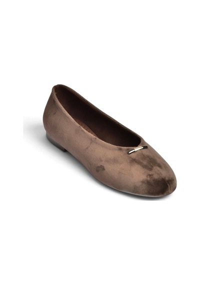 Fox Shoes Z820704102 Kahverengi Süet Toka Detaylı V Kesim Babet