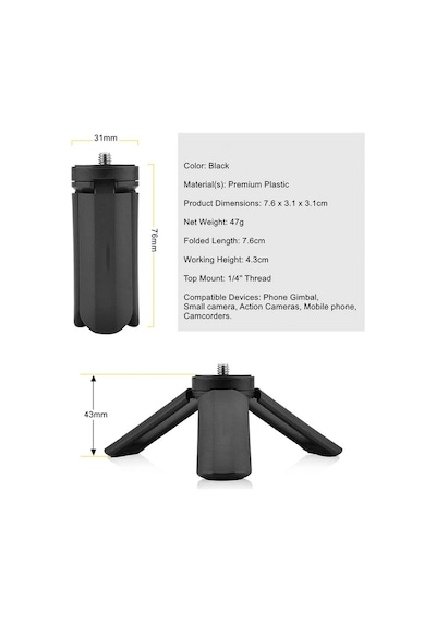 Tüm Cep Telefonları İçin Mini Tripod, Telefon Tutucu Ve Kumanda Iphone Samsung Huawei Honor Vb.