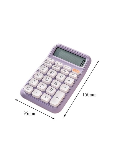 Ayt Powermaster Pm-25411 Mor Renk Beyaz Tuş 12 Haneli Hesap Makinesi 150x90mm Krem