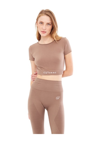 Giorgina Ferri Yumuşak Dokulu, Esnek Yoga, Koşu, Spor Ve Günlük Crop Top Mila