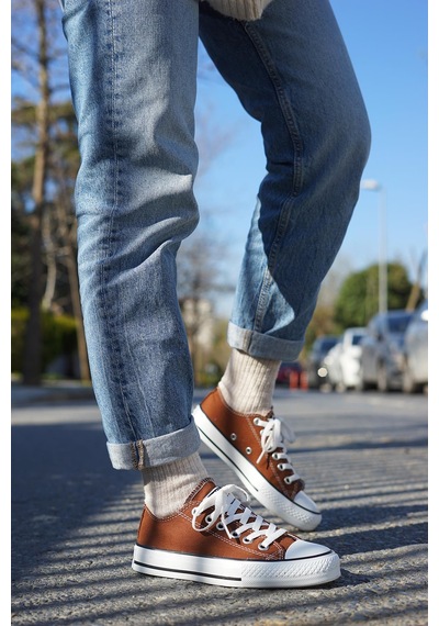 N Moda Unisex Keten Ayakkabı Spor Ayakkabı Günlük Sneakers Kısa Kahverengi