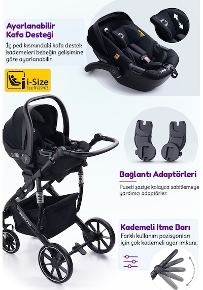 Prego Range Pro Portbebeli i-Size Sertifikalı Travel Bebek Arabası - UPF 50+ UV Korumalı