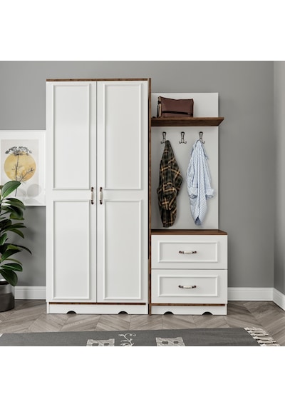 Kznhome Kartopu Modüler Country Portmanto - Tamamı 1. Kalite Mdf