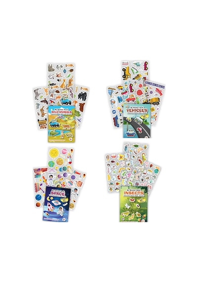 My Sticker Book 4lü Set2 ,tekrar Kullanılabilir Sticker Kitabı, Tükenmeyen Sticker Kitabı