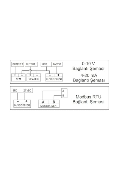 Ems St-401 ,24vdc 0..10v Ekranlı Isı-nem Sensör