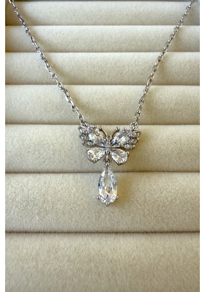 Jewelsofhope Zirkon Taşlı Kelebek Kolye 50 Kadın Kolye Xuping Gümüş