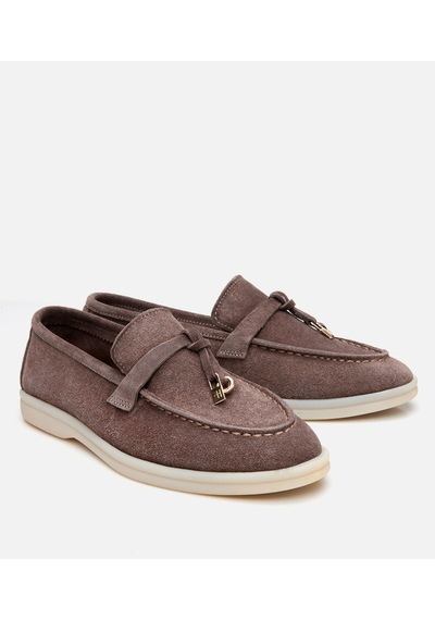 Hotiç Kadın Süet Deri Vizon Klasik Loafer