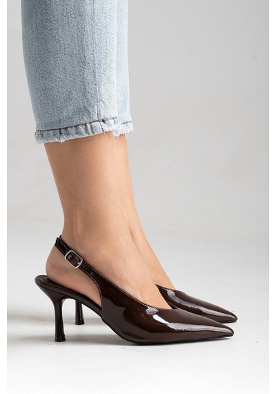 Esatsani Kahverengi Rugan Arka Açık 9 Cm İnce Topuklu Özel Günler Davet Stiletto Kadın Ayakkabı Kahverengi Rugan Esatsani Kahverengi Rugan Arka Açık 9 Cm İnce Topuklu Özel Günler Davet Stiletto Kadın Ayakkabı Kahverengi Rugan