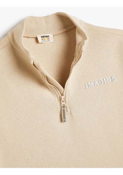 Koton Basic Sweat Dik Yaka Yarım Fermuar Kabartmalı Baskı Detaylı Şardonlu Gri 4wkg10699ak Gümüş Rengi Koton Basic Sweat Dik Yaka Yarım Fermuar Kabartmalı Baskı Detaylı Şardonlu Gri 4wkg10699ak Gümüş Rengi