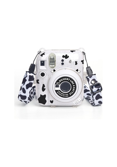 Instax Mini 12 Makine Uyumlu Beyaz Simli Pleksi Kılıf