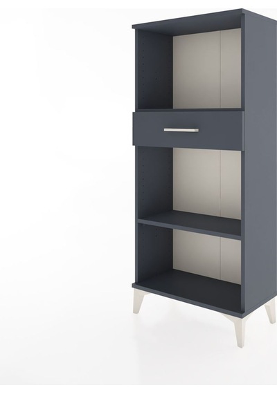 Hyperion Dolap 2 Raflı Tek Çekmeceli 60x44x134 Antrasit-antrasit Antrasit