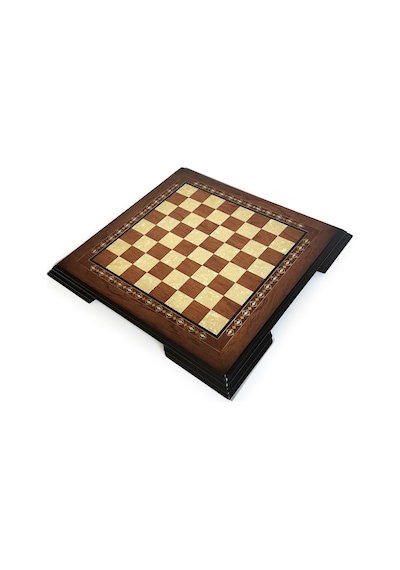 Flat Ayaklı Ahşap Satranç Tablası Küçük Gül 35x35cm
