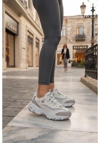 Fort 07387 Rahat Kalın Taban Sneaker Kadın Ayakkabı Beyaz